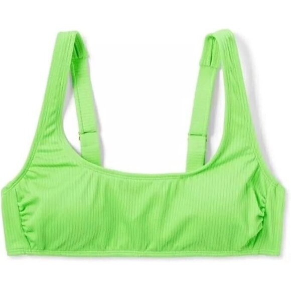 Wild Fable Size XS 0-2 Lime Green Textured Ribbed Bralette Bikini Swim Top - Picture 2 of 6